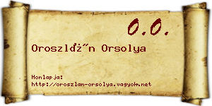 Oroszlán Orsolya névjegykártya