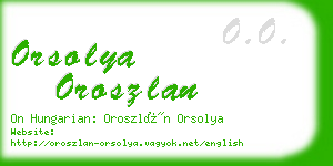 orsolya oroszlan business card